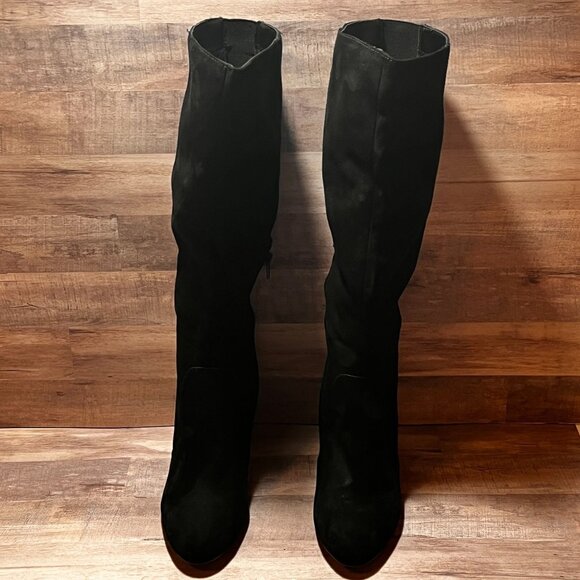 Metaphor Womens Black Suede Camile Knee High Fashion Boots Size 8M Heeled - Picture 3 of 14
